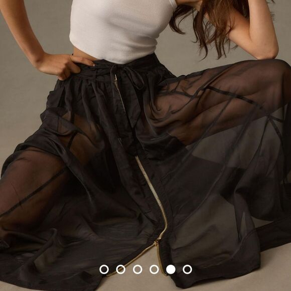 🐢 Anthropologie Sheer Parachute Skirt - Picture 3 of 8